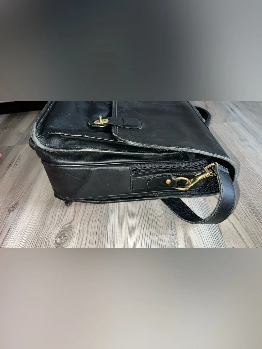 Authentic Coach Black Leather Prescott Briefcase A8S-0532